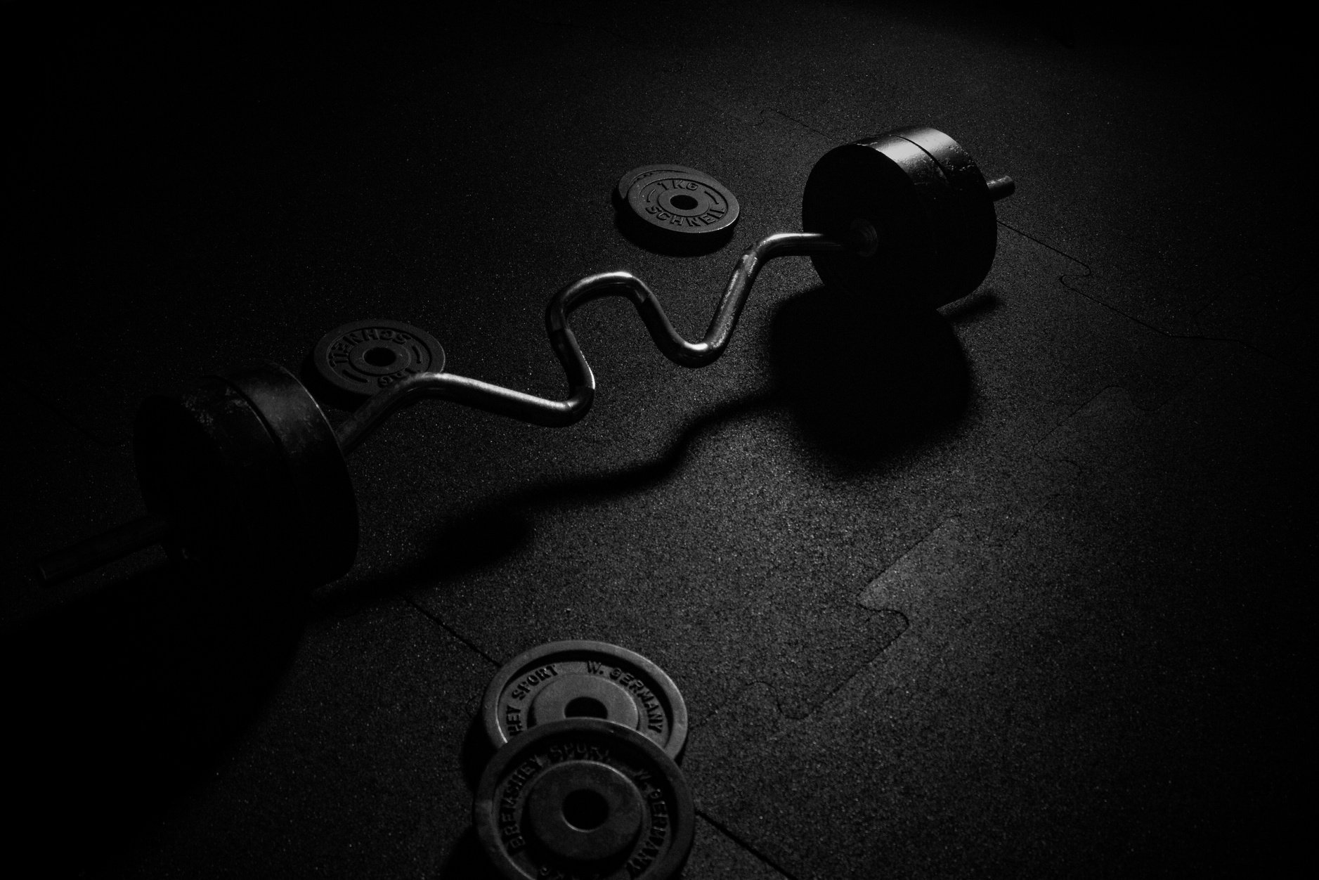 Dumbell on Black Background